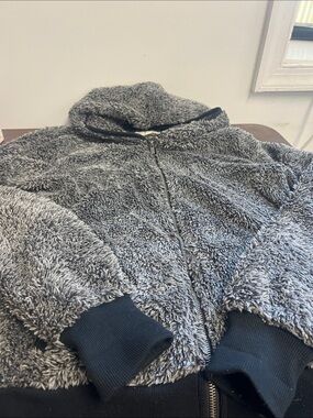 Roxy Gray Sherpa Zip-Up Hoodie